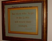 Sage, Bronze and Gold Framed Scripture Art Isaiah 40vs31...hope in the Lord