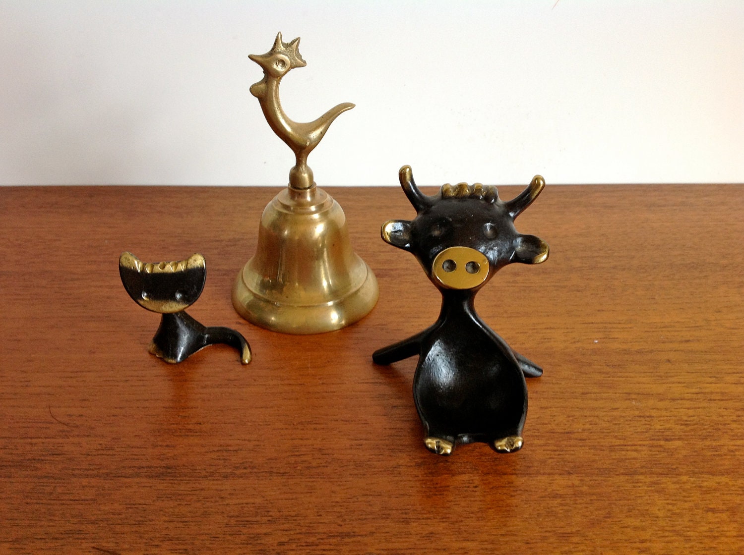 Mid Century Modernist Walter Bosse Brass Reclining Cow Bull