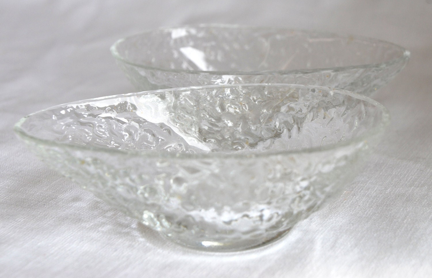 Avacado pair 1970s glass dishes