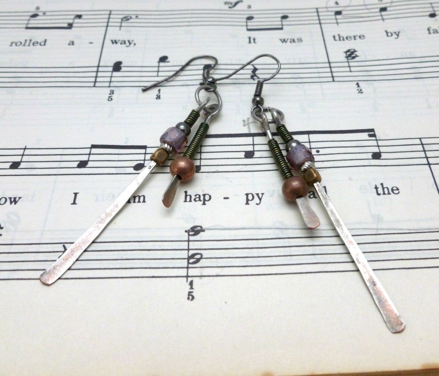 Silver 2-Strand Hand Forged Earrings