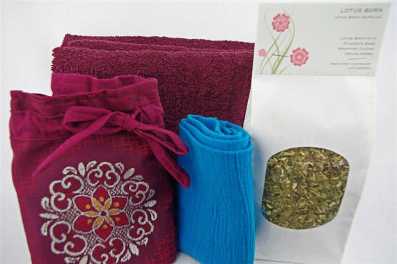 Lotus Birth Kit 2 - containing Placenta Bag made from antique Kimono