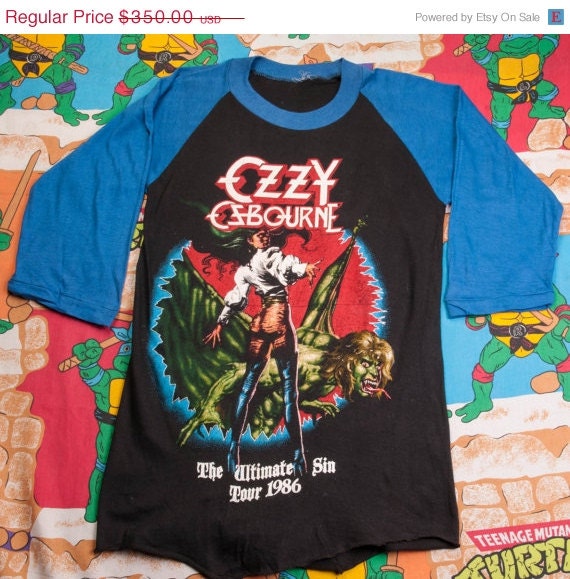 20% OFF OZZY / METALLICA 1986 "Ultimate Sin / Master Of Puppets Tour" Size M T-Shirt