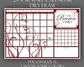 24 x 36 Personalized Wall Calendar - Dry Erase - Custom Made