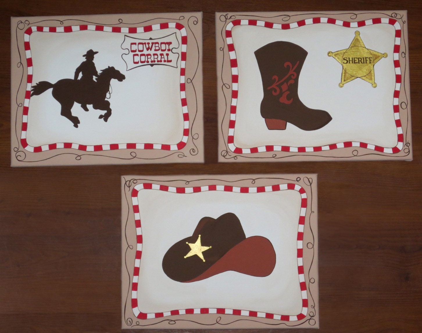Handpainted Cowboy Paintings for your little Cowboy