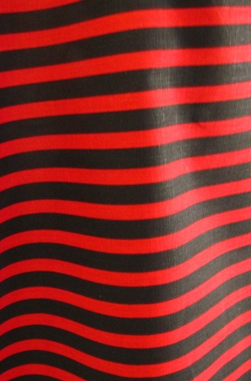 Poly Cotton Print Thin Stripe Red and Black 60" Fabric by the Yard - 1 Yard