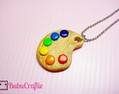 Artist Paint Palette Necklace Polymer Clay