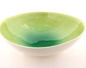 Large Footed Bowl in Bright Ombre Green - LandMstudio