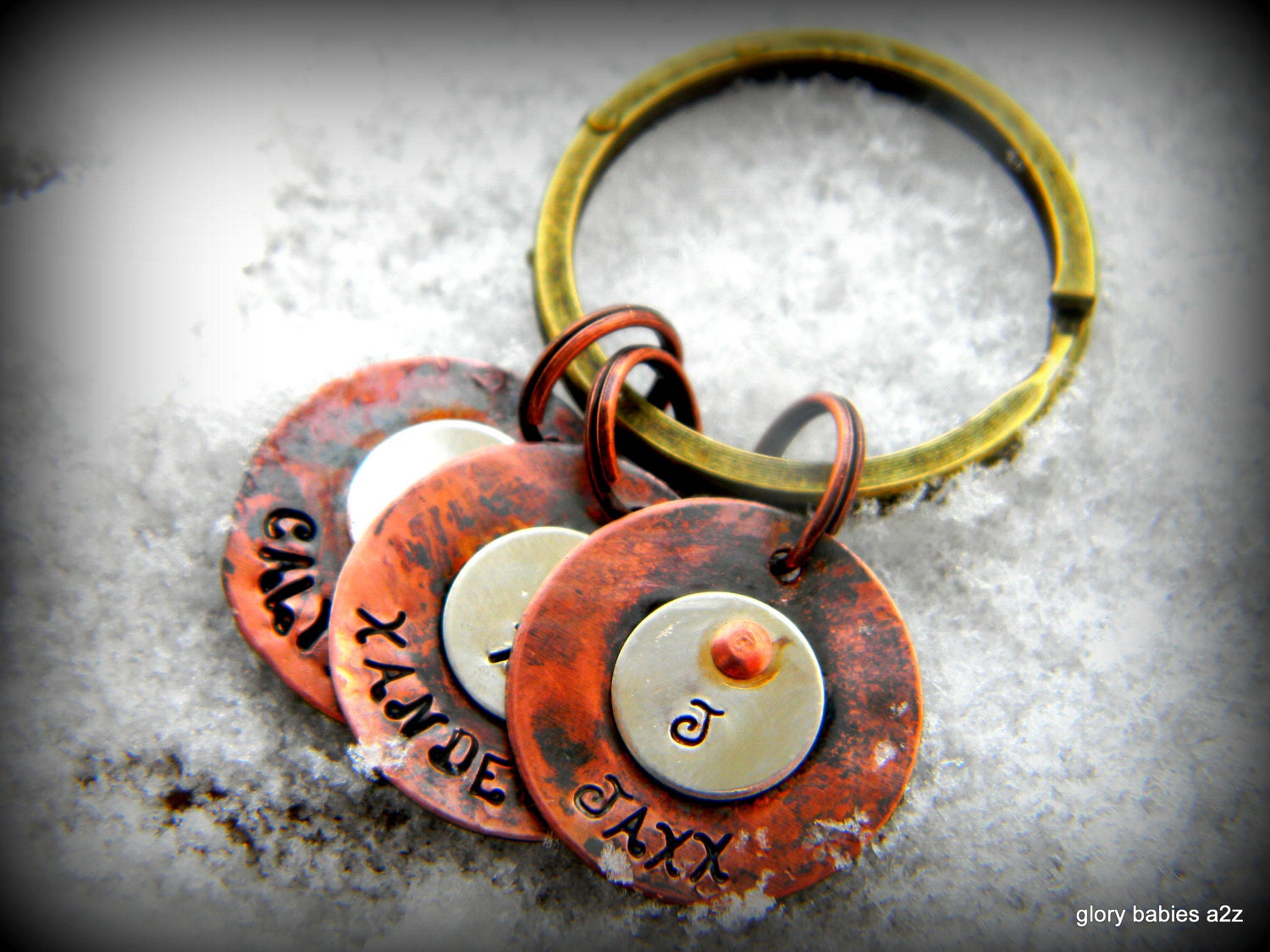 Vintage personalized custom keyring for dad or grandpa fathers day gift