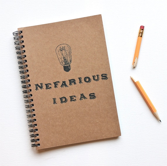 funny notebook Nefarious Ideas journal