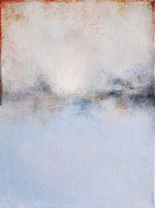 Winter Fields - original Oil painting,  7x9.5 Inch