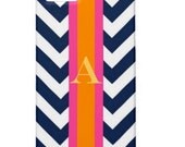 Monogrammed iPhone case Tough cover - Chevron Personalized monogram