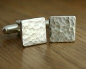 Sterling Silver Textured Hammered Cufflinks, Valentines or Wedding Gift For Him, Father's Day, Made to Order, Personalised