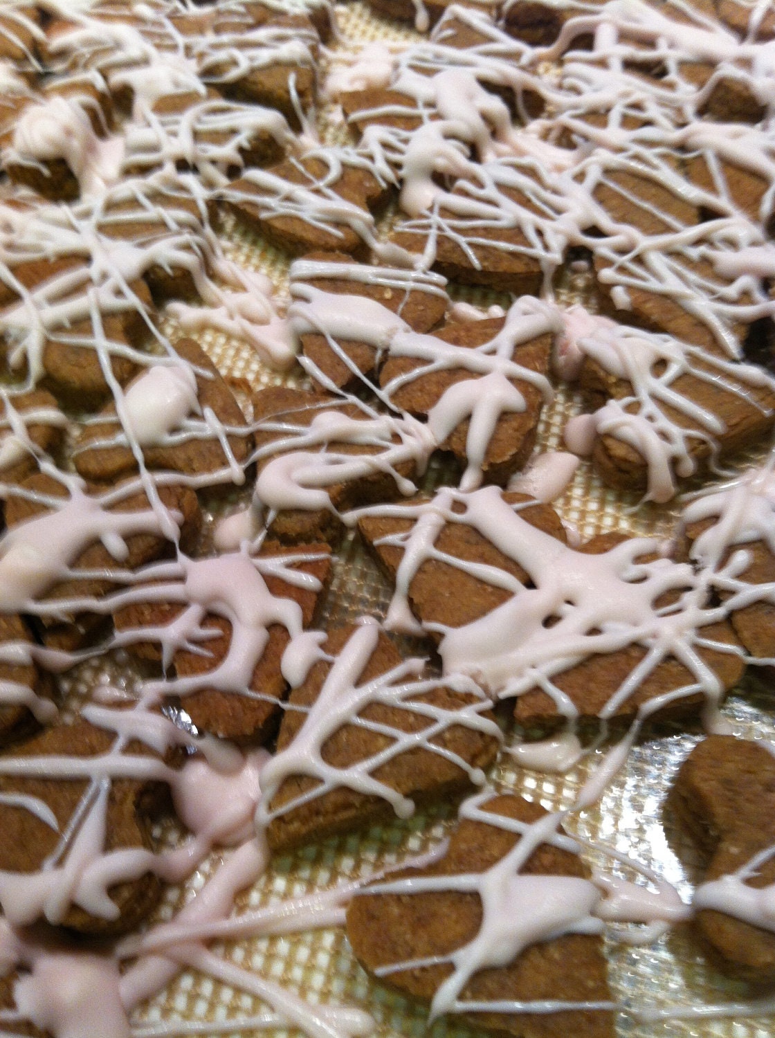 Mini Peanut Butter Hearts with Yogurt Icing for Dogs