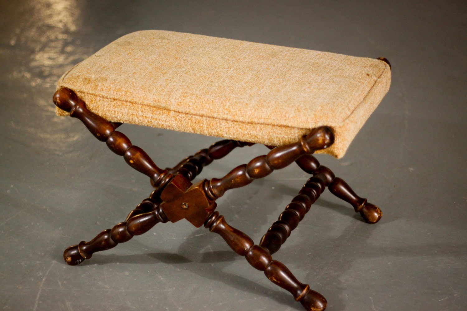 Custom Upholstery Small Jenny Lind Ottoman Stool