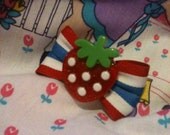 Strawberry Hair Bow Barrette
