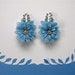 Vintage CORO Blue Plastic Flower & Rhinestone Clip-on Earrings - 1950s / Vintage Wedding / Free Shipping in USA