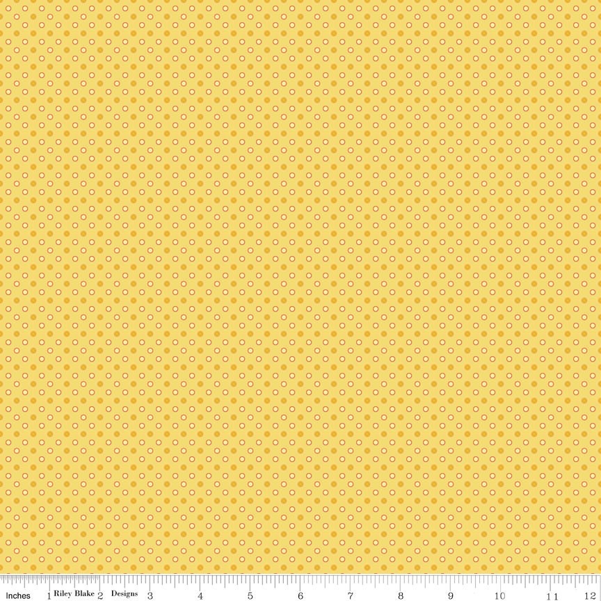 SALE - Avignon by Emily Taylor for Riley Blake - Dots (Yellow) - Half Yard