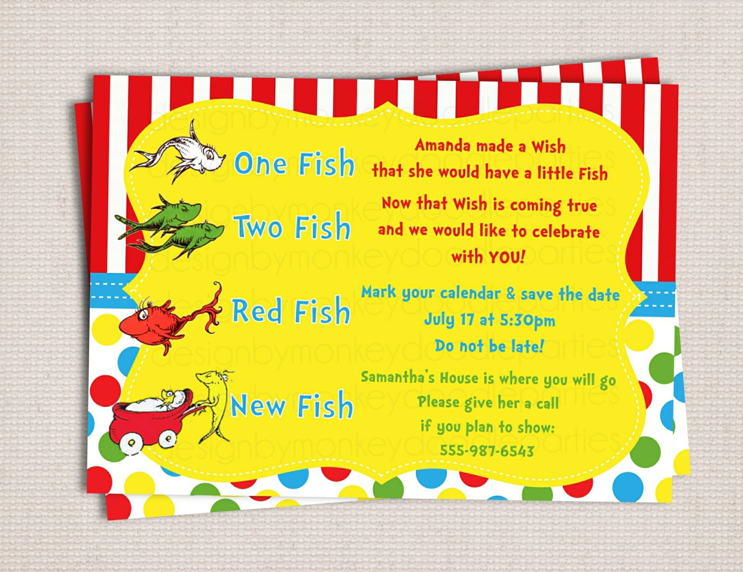 One Fish Two Fish Adorable Baby Shower Custom Printable Shower Invitation Digital File Il_170x135