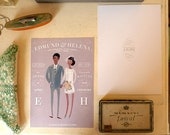 Custom Wedding Invitations - Modern Lavender Spring