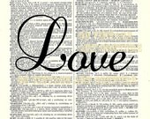 99 CENTS-LOVE-Choose any Dictionary Page Design Art Print Wall Decor Page Art Print Mixed Media Digital Art