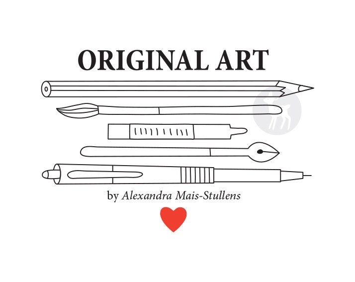 Ready Made, Simple and Cute Art Supplies illustration Logo Design for your Business (OAK design)