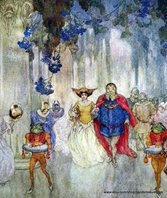 1910s The FROG Prince PRE-RAPHAELITE Color Print