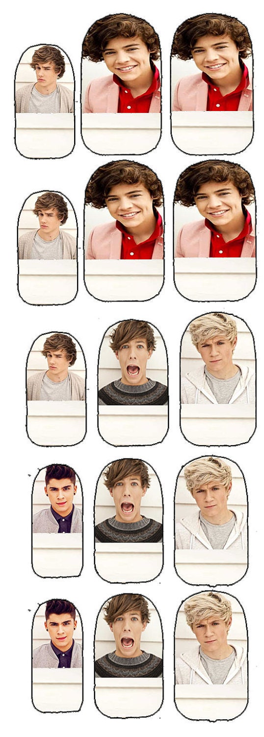 ONE DIRECTION 1D nail decals in clear or solid