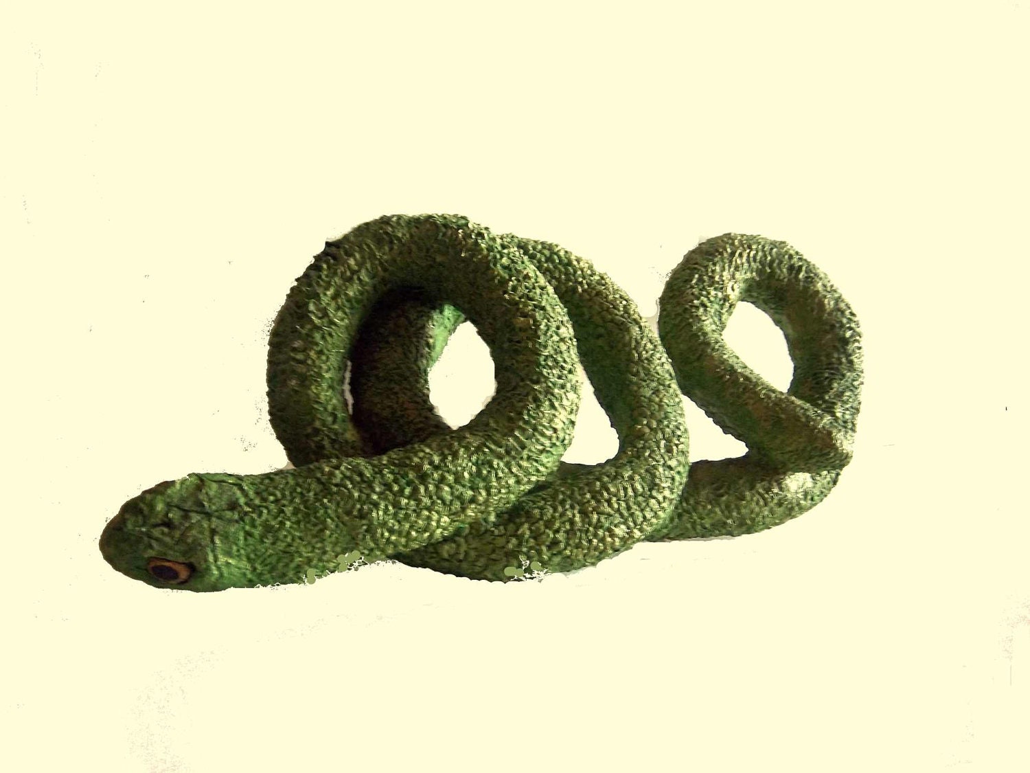 Snake-Handmade-Paper Mache-Green-Sculpture-Wall Hanging