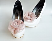 Dusty Pink  Roses Shoe Clips