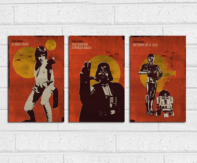 Star Wars Vintage Trilogy 11x17 Poster Set