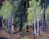 Original ACEO oil painting impressionist realism Forest