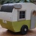 Birdhouse Trailer - Shasta Bird house - Green/White birdhouses