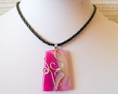 Sale - Wire Wrapped  Peachblow Onyx Agate Pendant - Necklace - Wire work - Art Jewelry - Agate Necklace