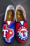 Texas Rangers hand painted  Toms Shoes