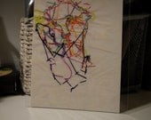 Illustrated Embroidered Face Postcard