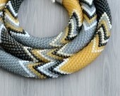 Bead Crochet Necklace "Zen" Yellow - Chudibeads