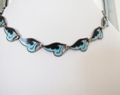 Margot De Taxco - Vintage Mid 20th Century  Sterling Silver And Champleve' Enamel Necklace - Fine Designer Jewelry