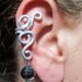 Vine w/ Blue Glass Dangle Ear Cuff