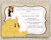 Cowgirl Country Wooden Rustic Bridal Shower or Wedding Shower Printable DIY Invitation