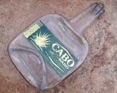 FREE SHIPPING - Cabo Wabo Tequila Slump Melted Flat bottle, elegant cheese tray, spoon rest, great Christmas Gift