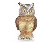 Owl Bank Vintage Lefton Owl Figurine Ceramic Statue Made in Japan KW119
