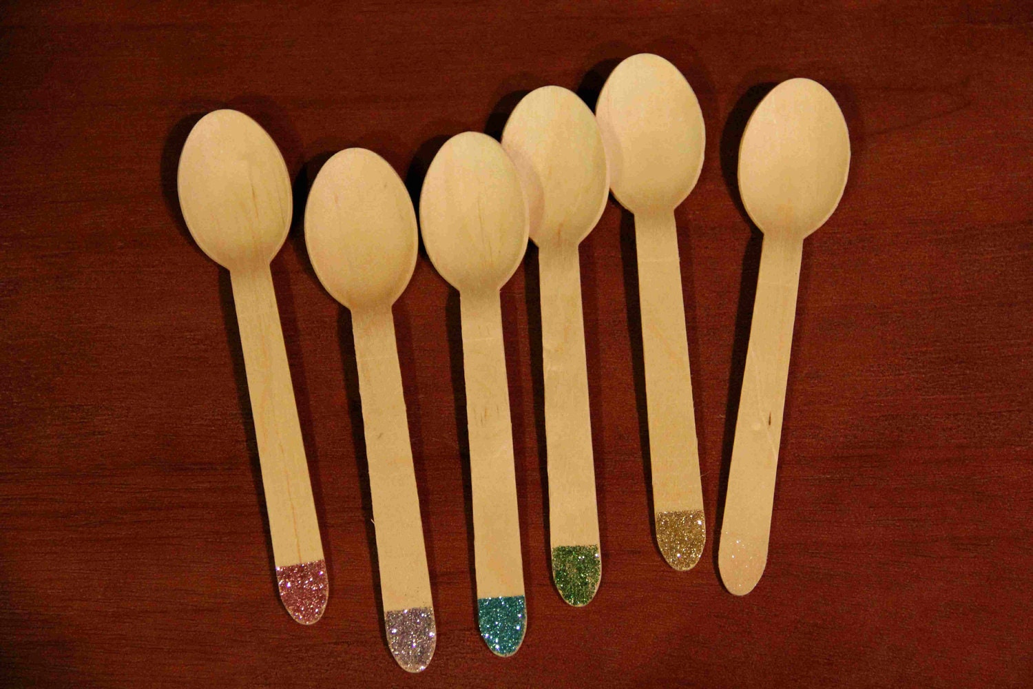 24 Wooden Forks or Spoons- Glitter Dipped Il_570xn