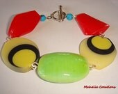 Funky bracelet, eclectic colorful jewelry, chunky contemporary bracelet, fun multicolor jewelry, affordable jewelry , modern bracelet