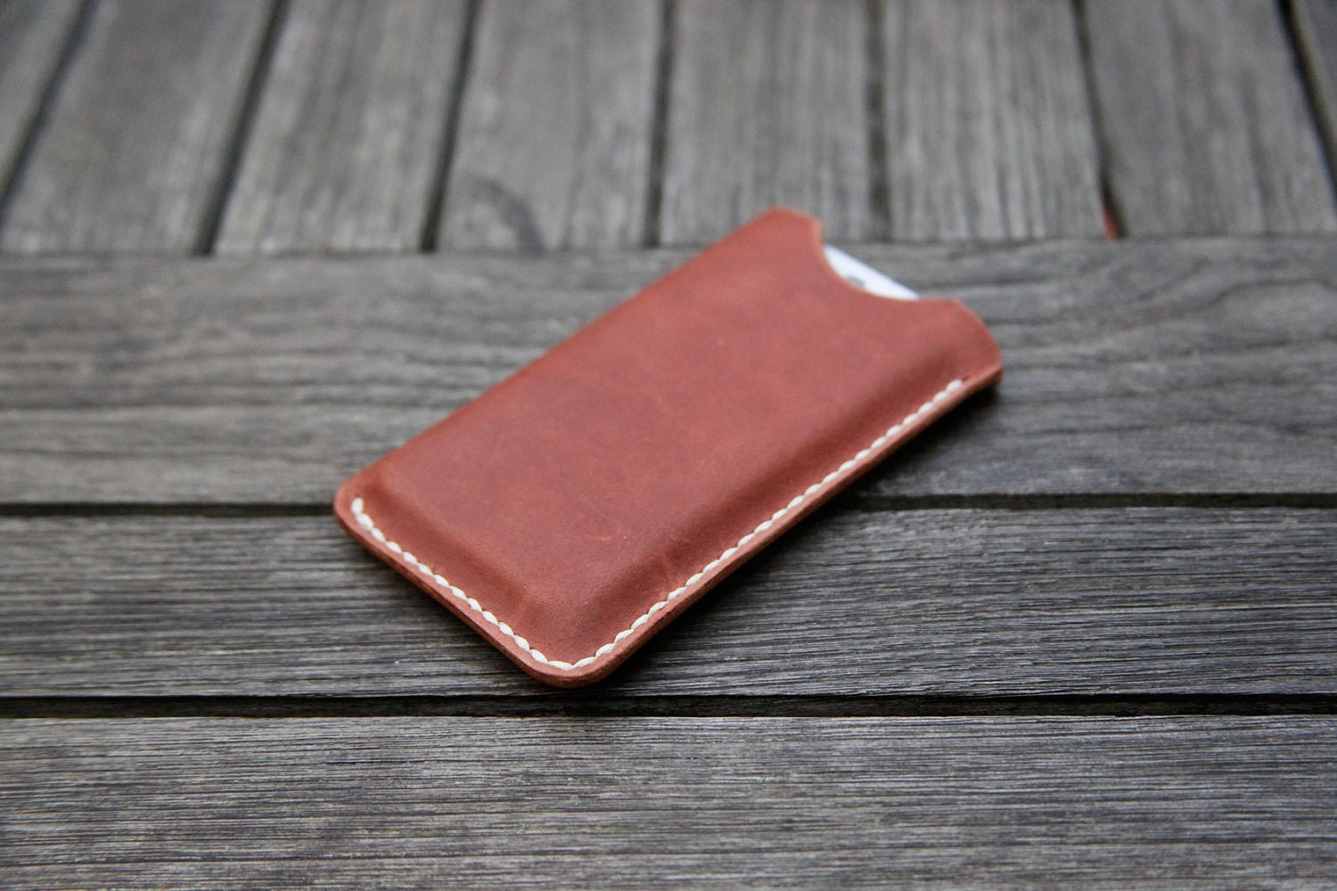 grams28 - iPhone 4 4S Handmade Leather Case iPhone sleeve, brown tanned leather