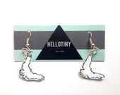 Dangly illustrated bird earrings