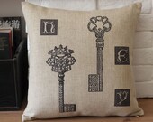 The fate of the key design cotton throw pillow cover // housewares decorative pillow