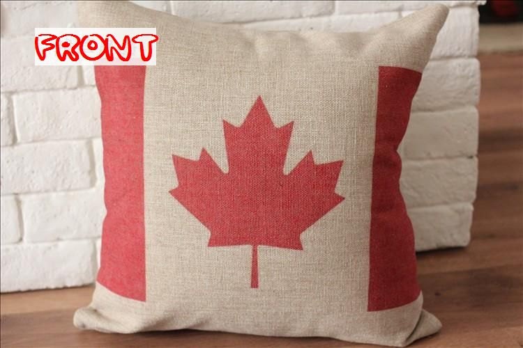 Canadian Maple Leaf flag design cotton throw pillow cover // housewares decorative pillow