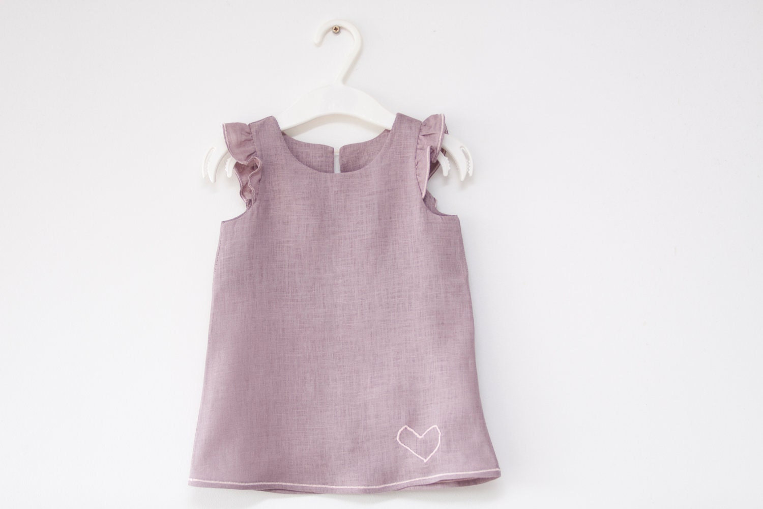 SAMPLE SALE Girls linen Eco friendly A line dress  size 12m