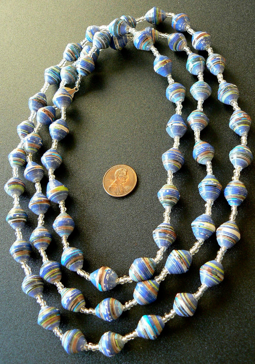 Fair Trade Long Paper Bead Necklace--Bringing Hope to African Women
