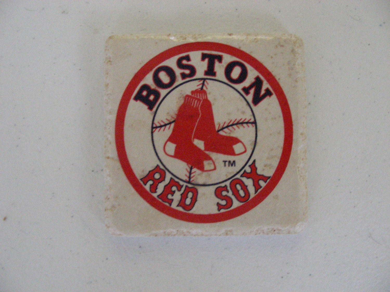 New England Sports Red Sox Baseball Ceramic Tile Coasters
